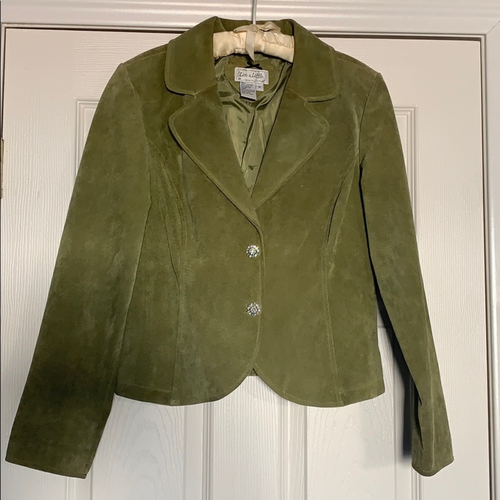 Live a Little Olive Green Suede Blazer Jacket